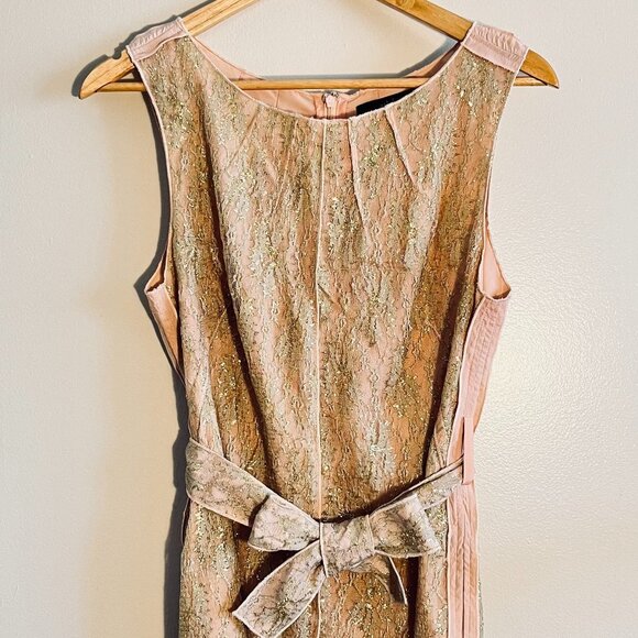 Pink Shift Dress with Gold Lace - Picture 1 of 3